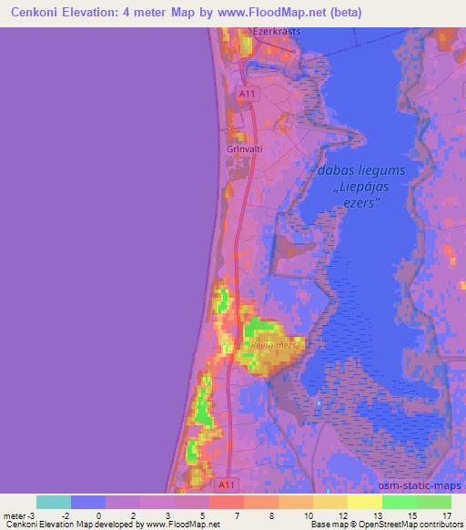 Cenkoni,Latvia Elevation Map