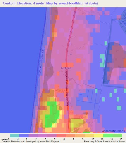 Cenkoni,Latvia Elevation Map