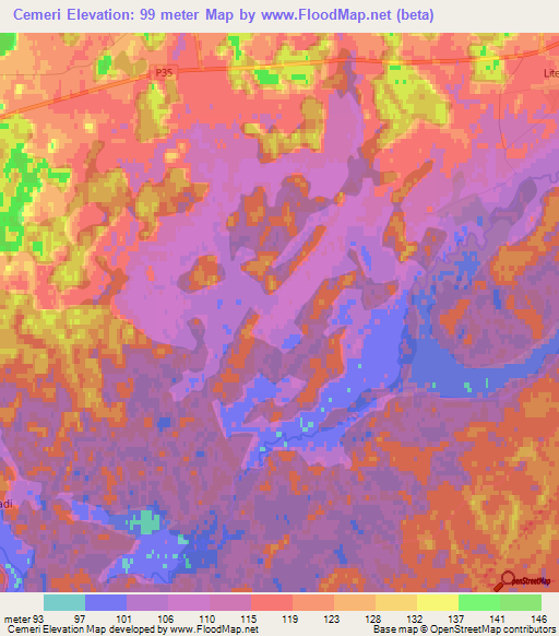 Cemeri,Latvia Elevation Map