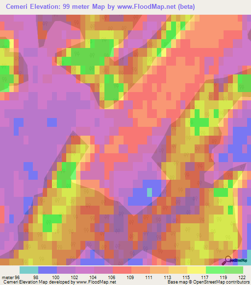 Cemeri,Latvia Elevation Map