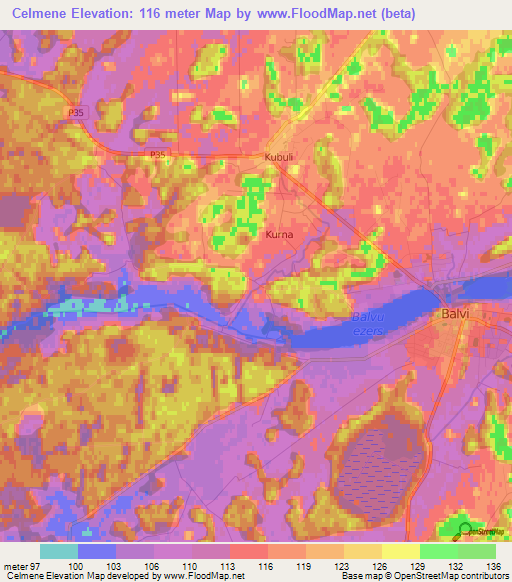 Celmene,Latvia Elevation Map