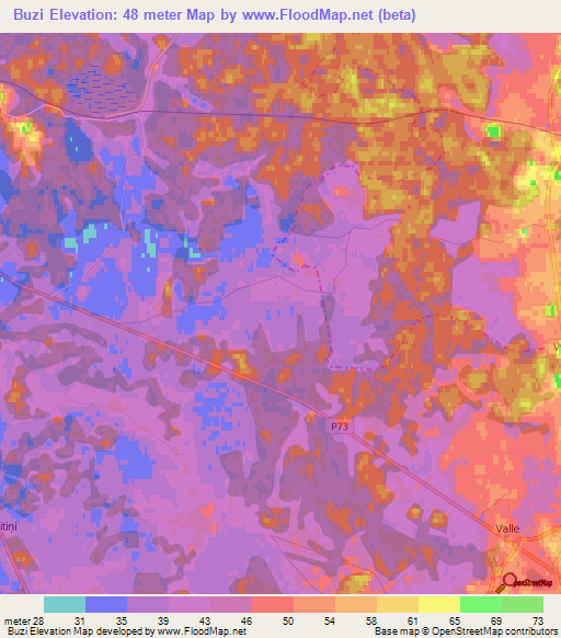 Buzi,Latvia Elevation Map