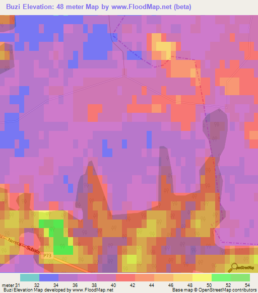 Buzi,Latvia Elevation Map