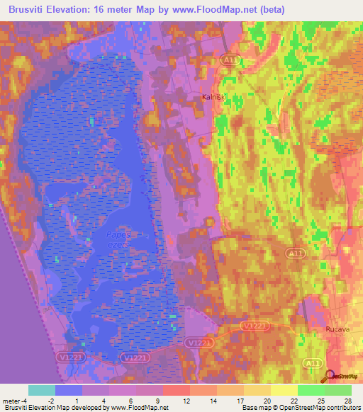 Brusviti,Latvia Elevation Map