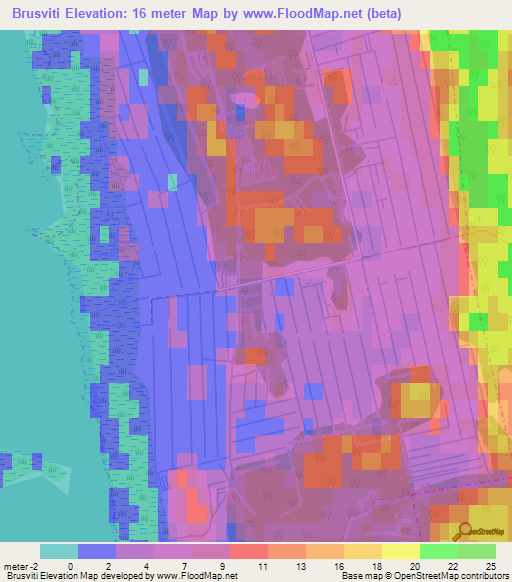 Brusviti,Latvia Elevation Map