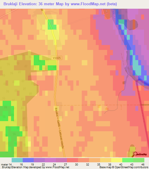 Bruklaji,Latvia Elevation Map