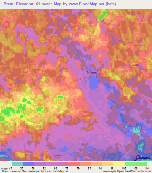 Brenti,Latvia Elevation Map