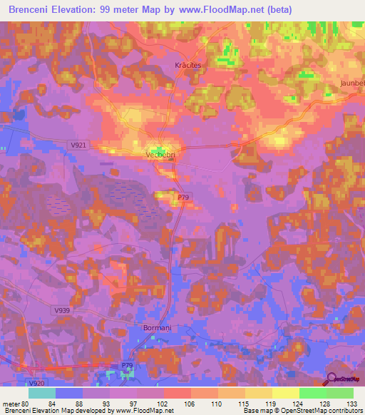 Brenceni,Latvia Elevation Map