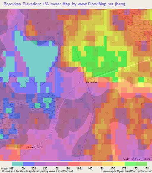 Borovkas,Latvia Elevation Map