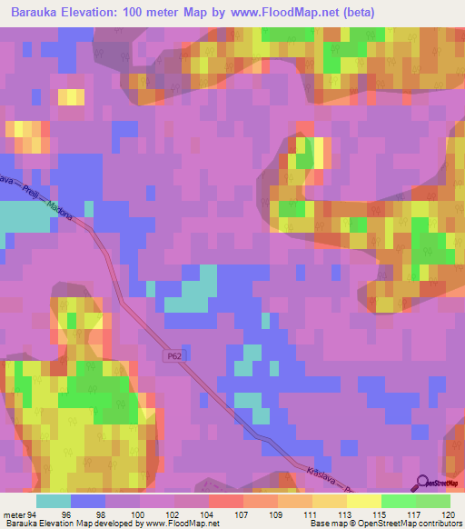 Barauka,Latvia Elevation Map