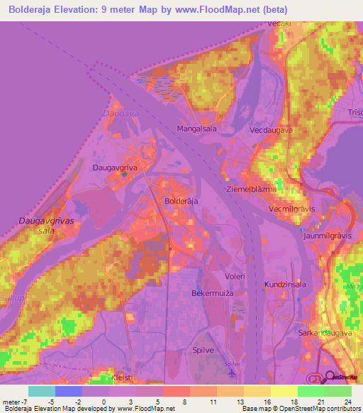 Bolderaja,Latvia Elevation Map