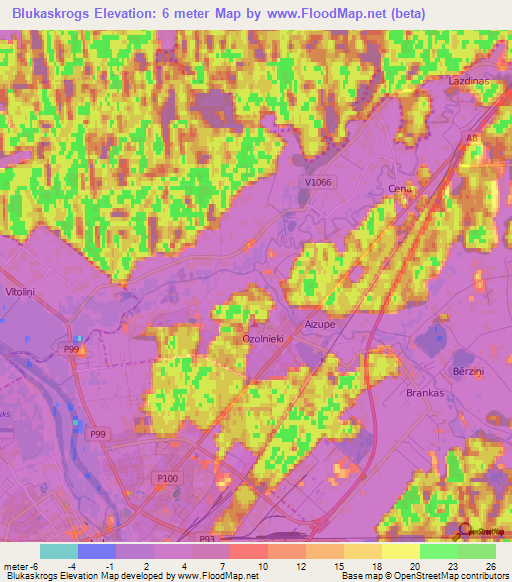 Blukaskrogs,Latvia Elevation Map