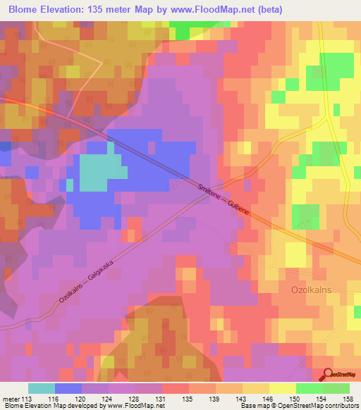 Blome,Latvia Elevation Map