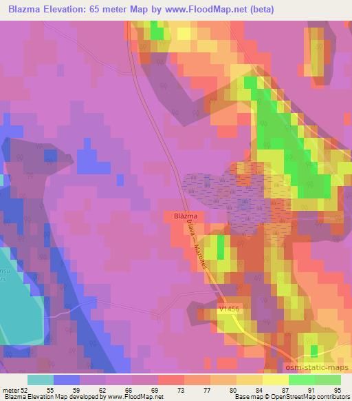 Blazma,Latvia Elevation Map