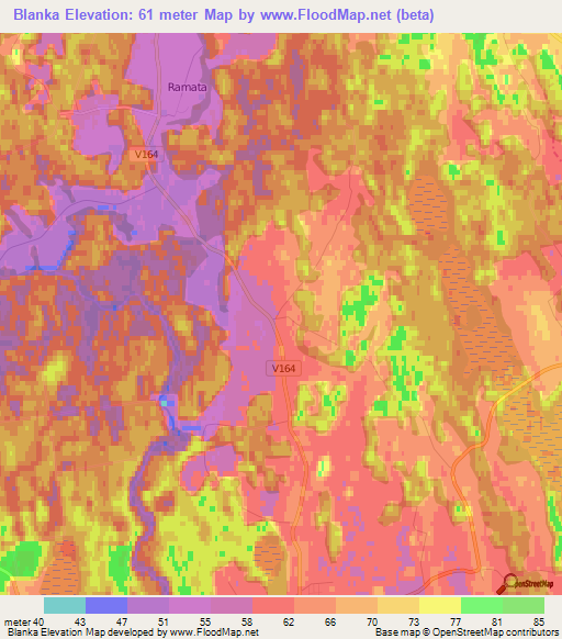 Blanka,Latvia Elevation Map