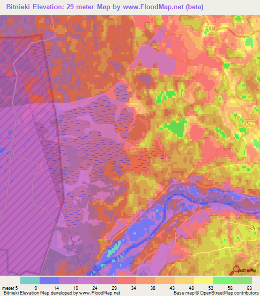 Bitnieki,Latvia Elevation Map