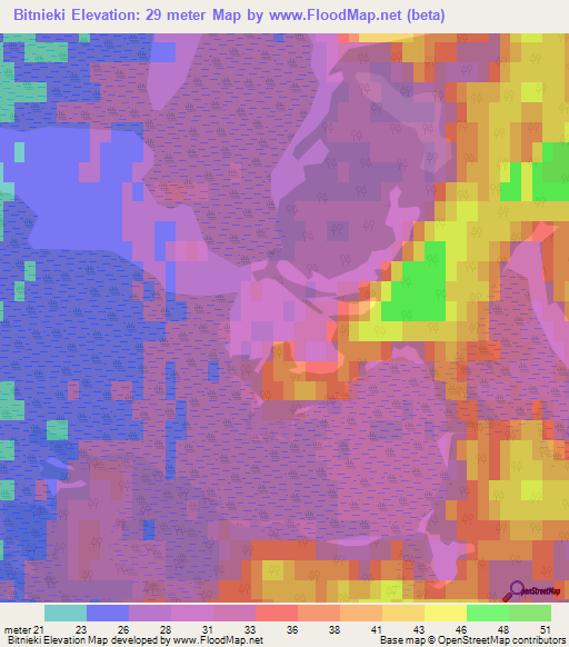 Bitnieki,Latvia Elevation Map