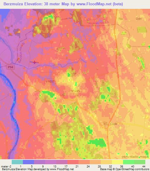 Berzmuiza,Latvia Elevation Map