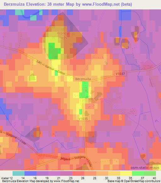 Berzmuiza,Latvia Elevation Map