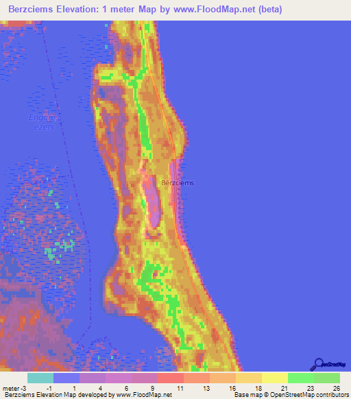 Berzciems,Latvia Elevation Map