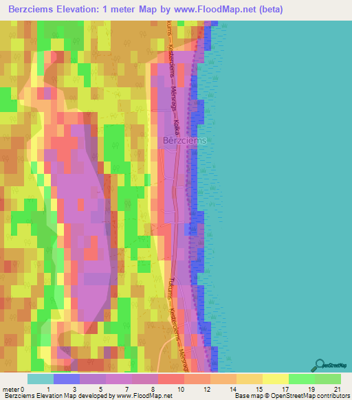 Berzciems,Latvia Elevation Map