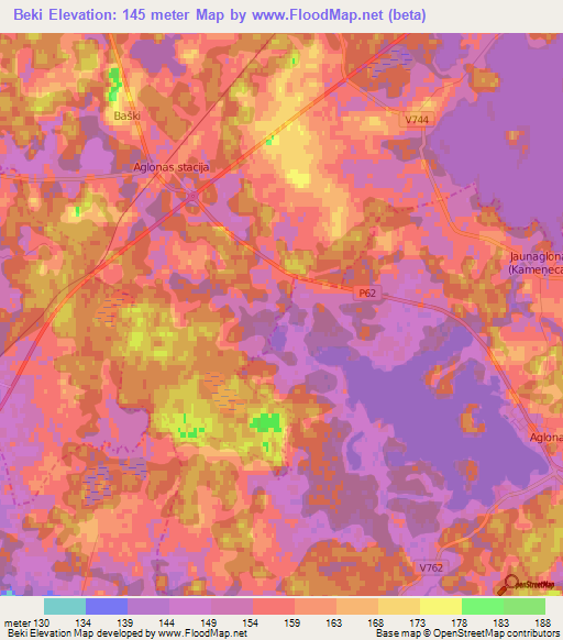 Beki,Latvia Elevation Map