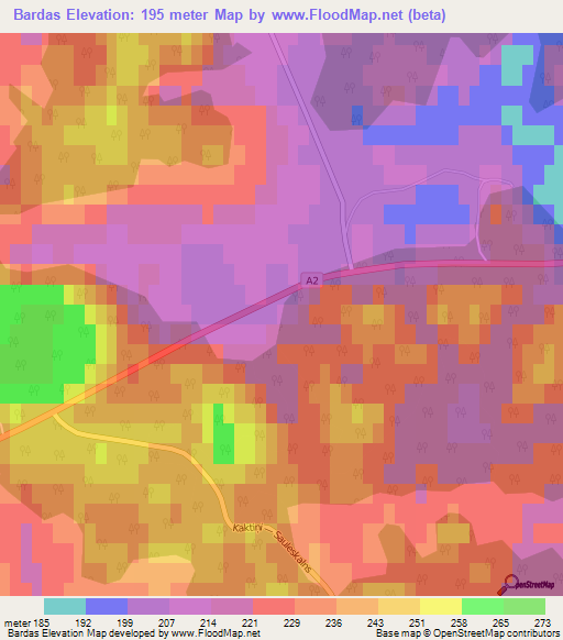 Bardas,Latvia Elevation Map