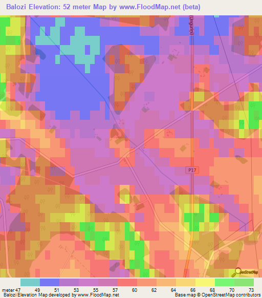 Balozi,Latvia Elevation Map