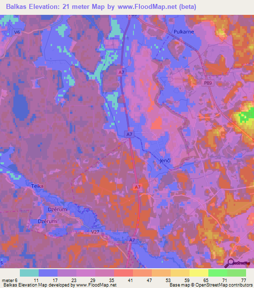 Balkas,Latvia Elevation Map