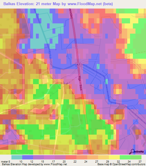 Balkas,Latvia Elevation Map