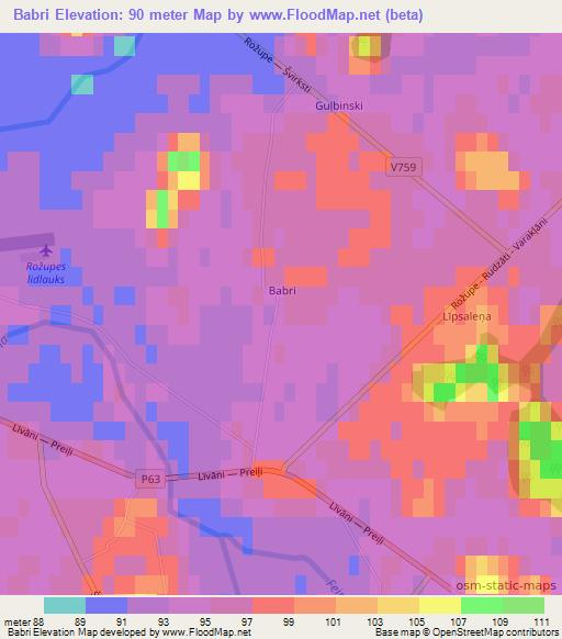 Babri,Latvia Elevation Map