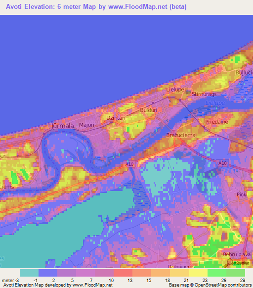 Avoti,Latvia Elevation Map