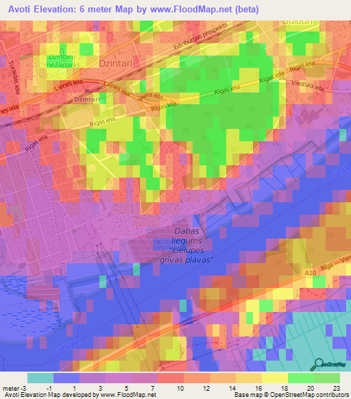 Avoti,Latvia Elevation Map