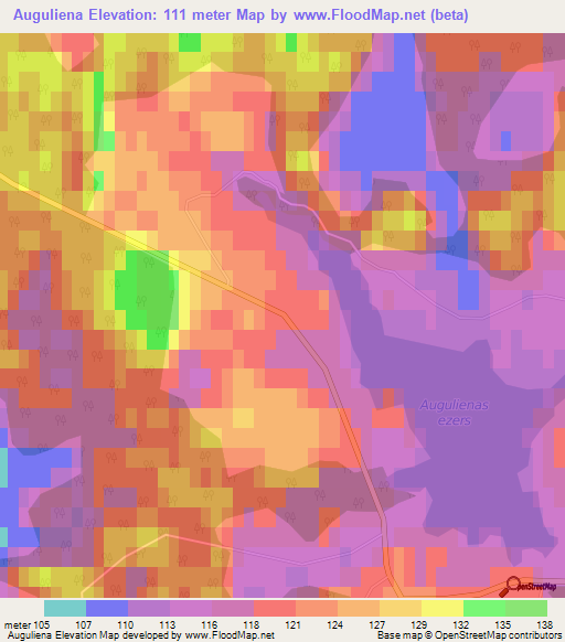 Auguliena,Latvia Elevation Map