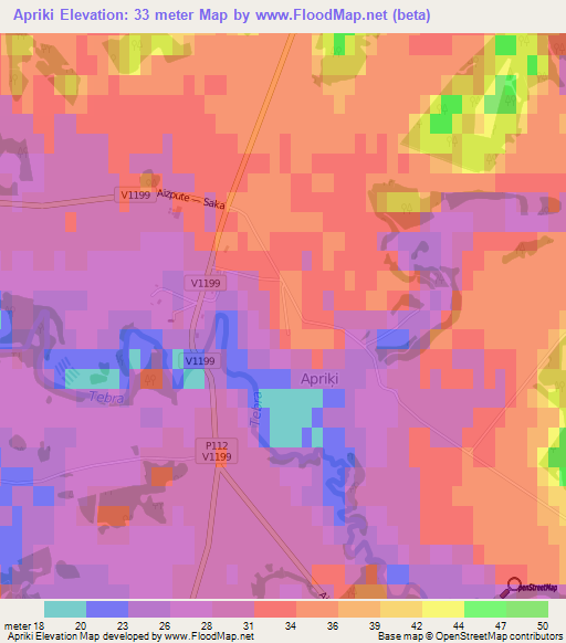 Apriki,Latvia Elevation Map