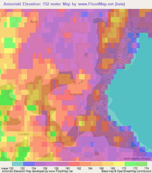 Antoniski,Latvia Elevation Map