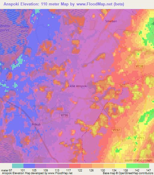 Anspoki,Latvia Elevation Map