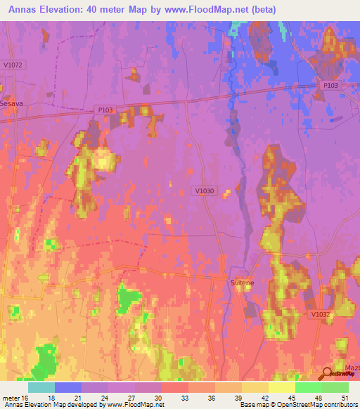 Annas,Latvia Elevation Map