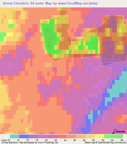 Annas,Latvia Elevation Map