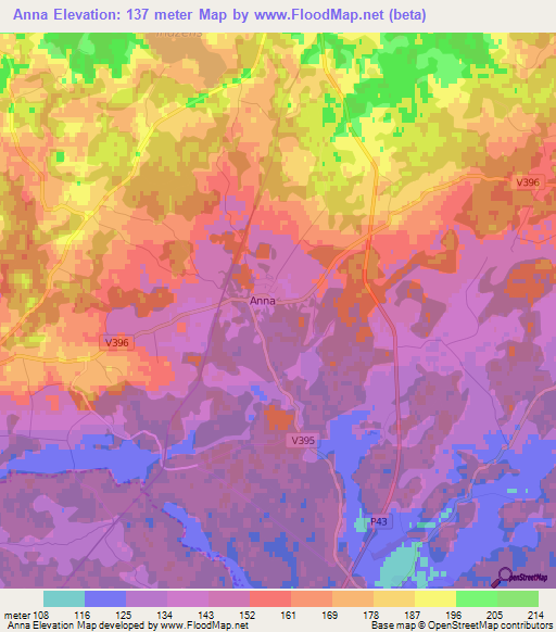 Anna,Latvia Elevation Map