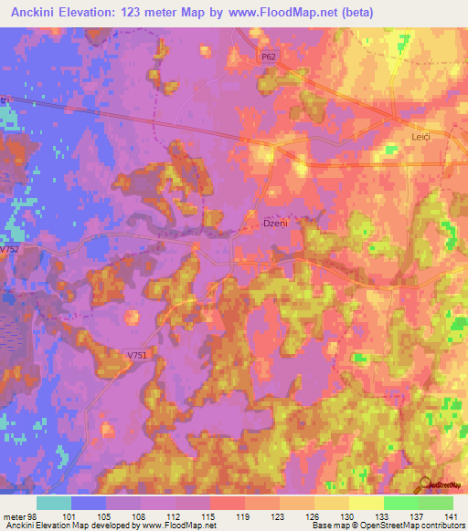 Anckini,Latvia Elevation Map