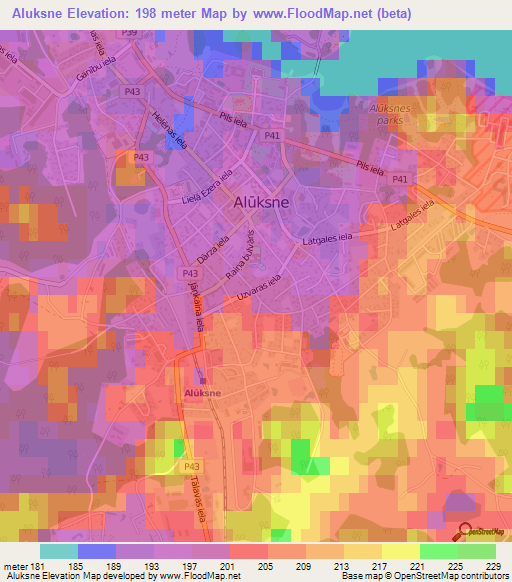 Aluksne,Latvia Elevation Map