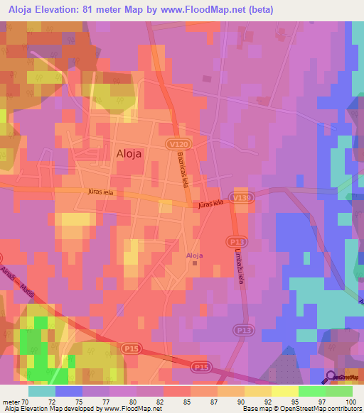 Aloja,Latvia Elevation Map