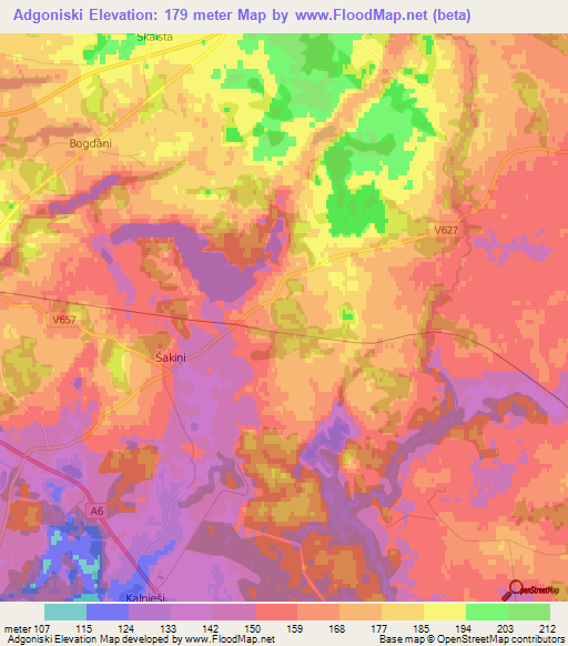 Adgoniski,Latvia Elevation Map