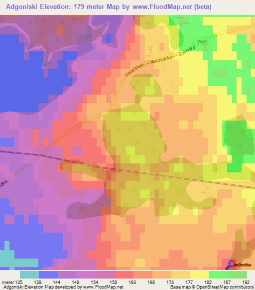 Adgoniski,Latvia Elevation Map