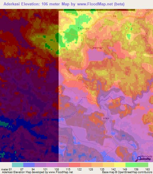 Aderkasi,Latvia Elevation Map