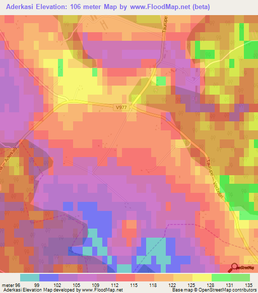 Aderkasi,Latvia Elevation Map