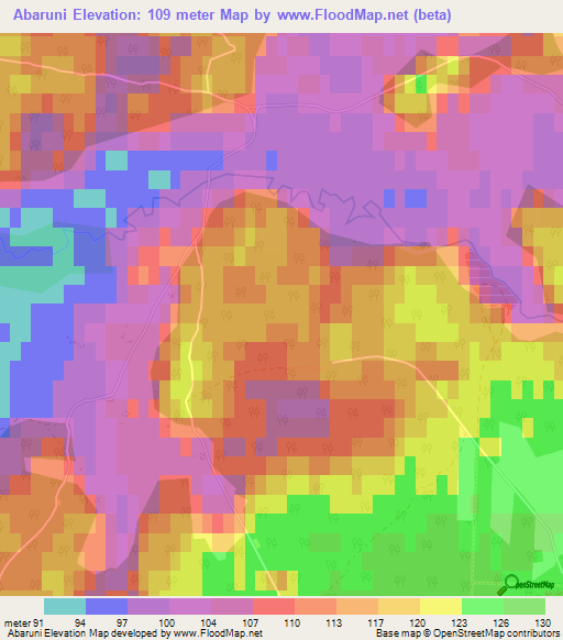 Abaruni,Latvia Elevation Map