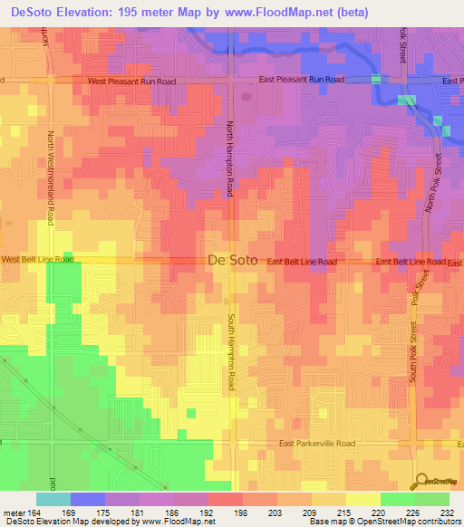 DeSoto,US Elevation Map