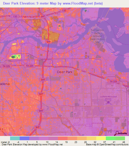 Deer Park,US Elevation Map